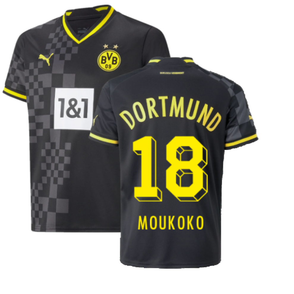 (XSB) 2022-2023 Borussia Dortmund Away Shirt (Kids) (MOUKOKO 18)