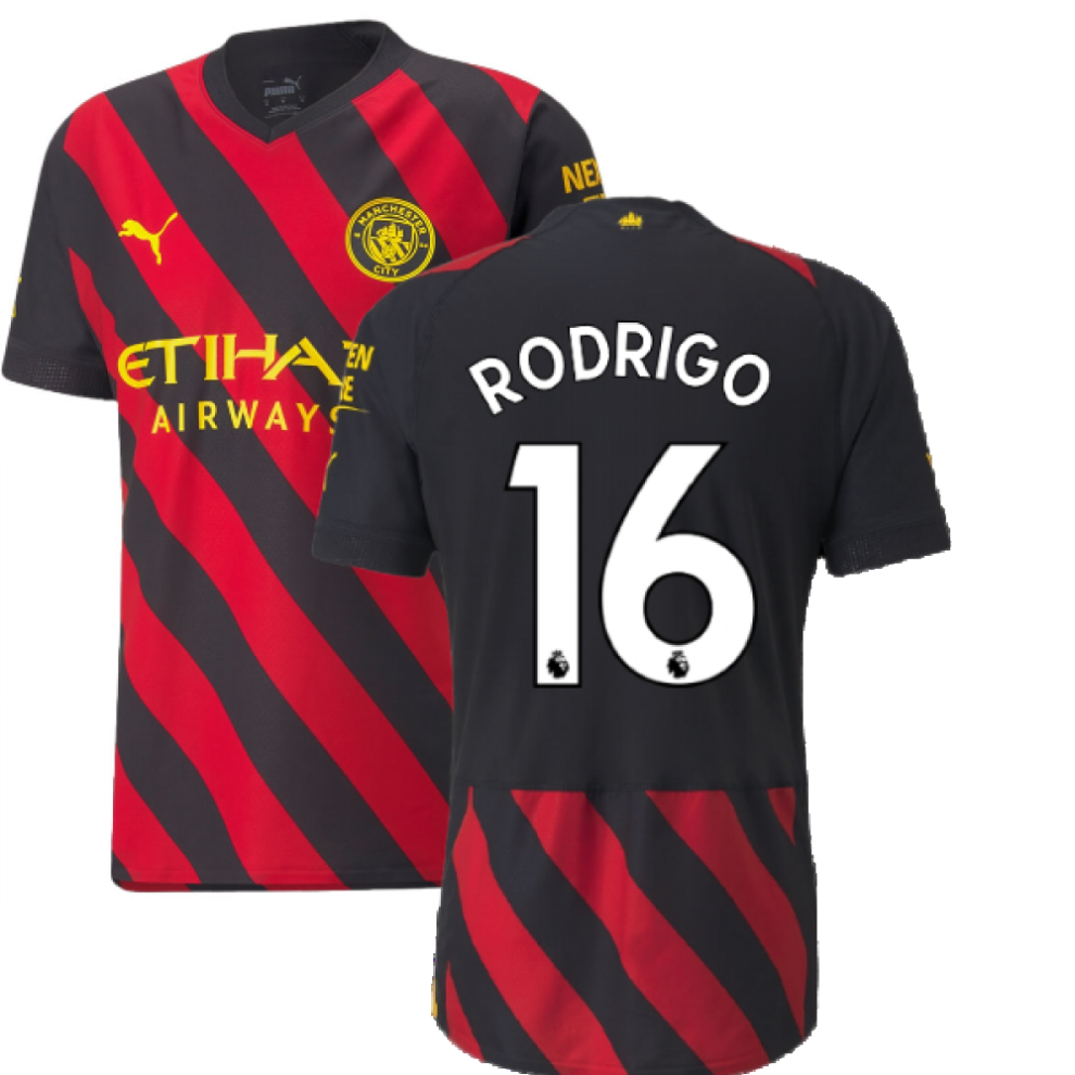 Puma (S) 2022-2023 Man City Authentic Away Shirt (Rodrigo 16)