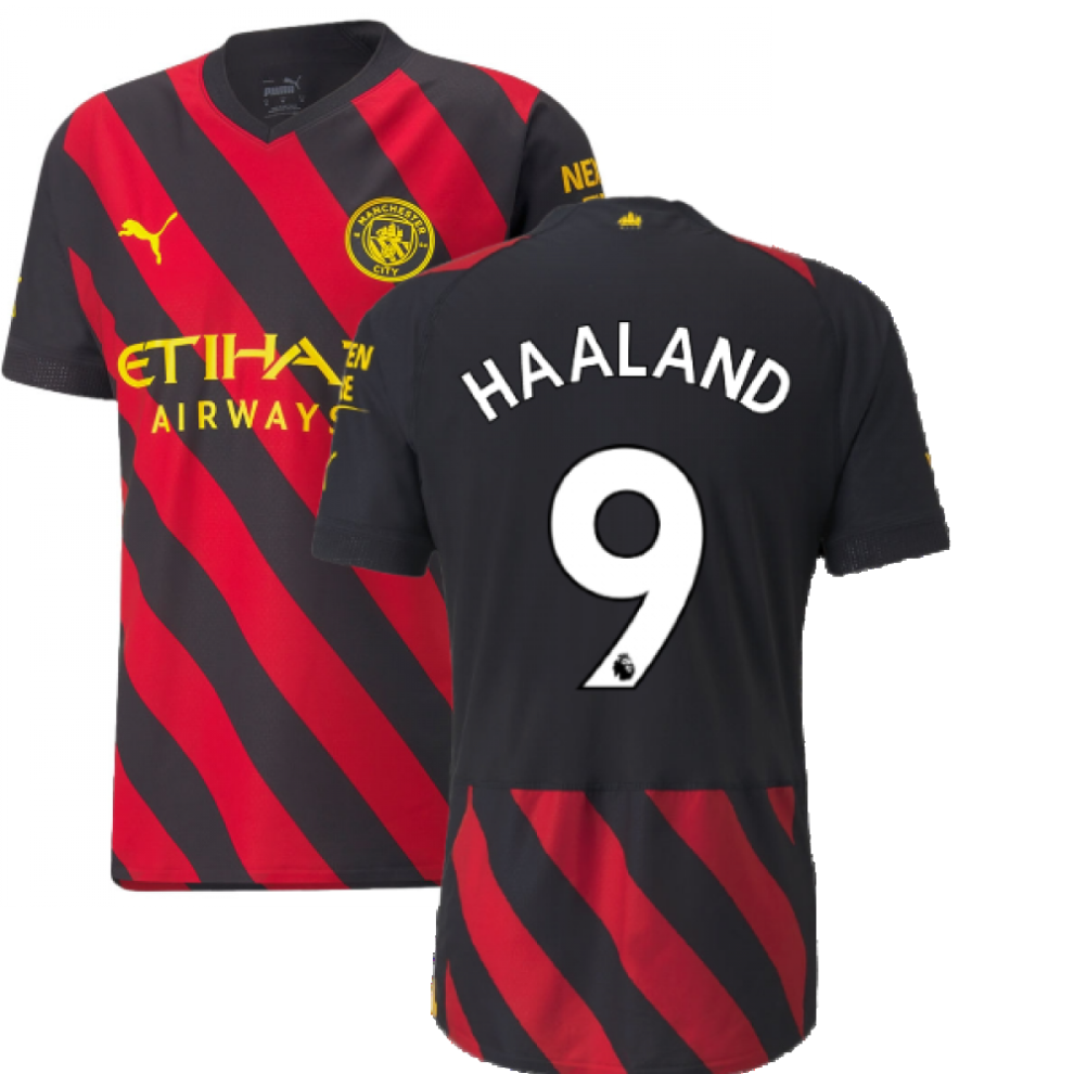 Puma (S) 2022-2023 Man City Authentic Away Shirt (Haaland 9)