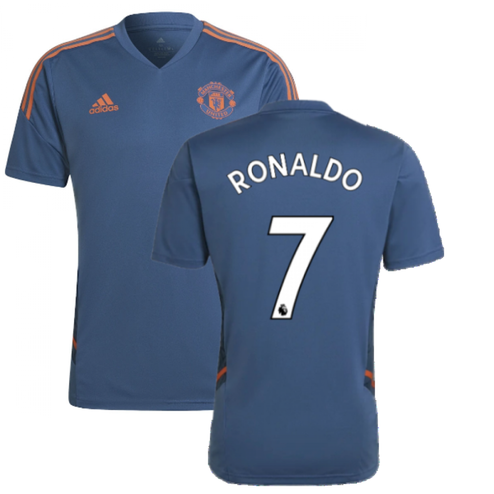 (M) 2022-2023 Man Utd Training Shirt (Blue) (RONALDO 7)