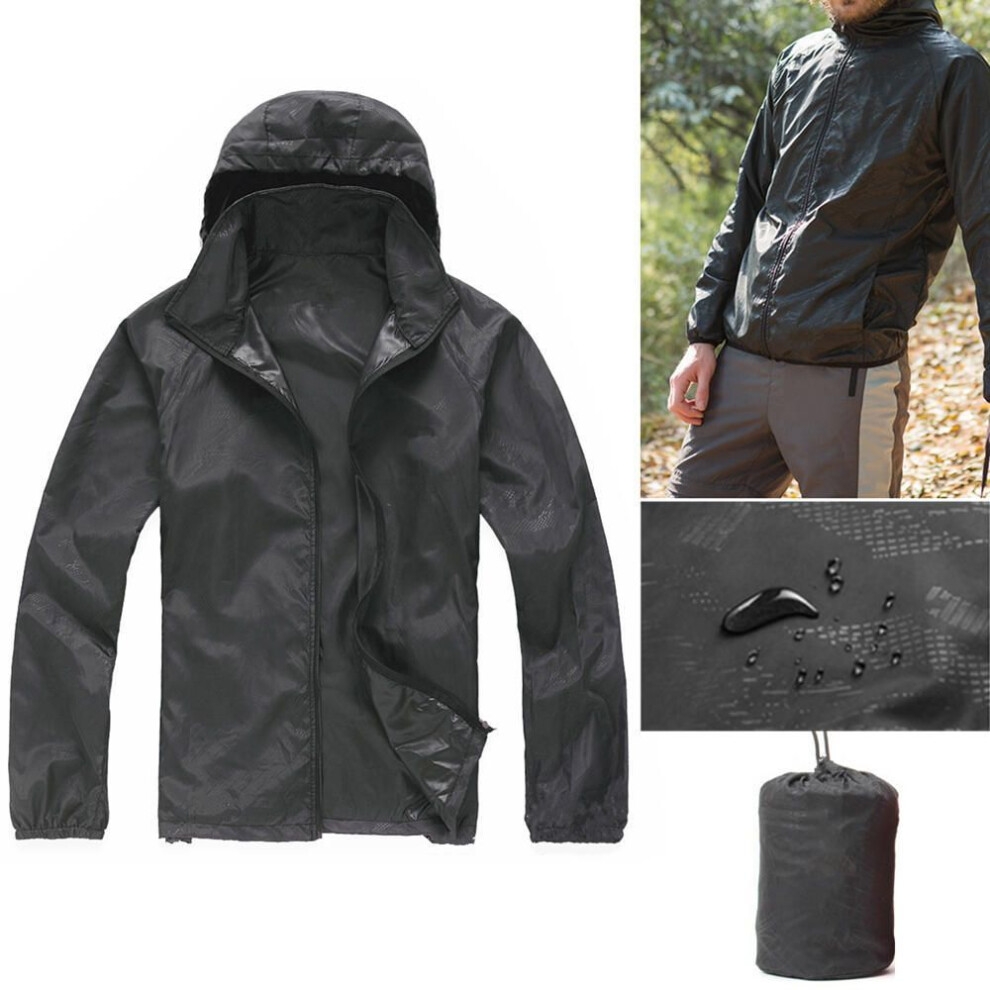 (XL) Unisex Ultra-light Waterproof Windproof Jacket Bicycle Running Outdoor Sports Rain Coat