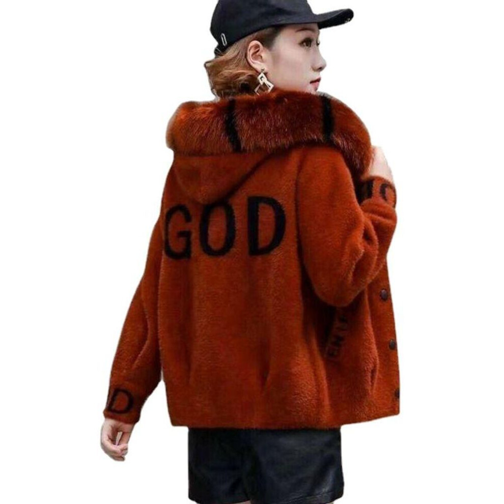 (brown, M) VANGULL Brand Women Coat Autumn Winter ClothesThin Short Hooded Student Cardigan
