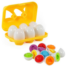 The Magic Toy Shop Matching Eggs Colour & Shape Sorter Toy Educational Sensory Puzzle Baby Learning