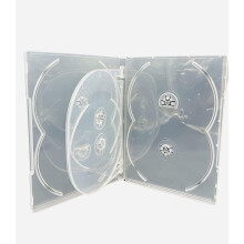 Media Replication CD / DVD / BLU RAY 14mm Clear DVD 6 Way Case for 6 Disc (Pack of 5)