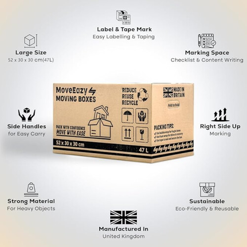 MoveEazy Cardboard Moving Boxes Pack of 10 Large Box 2