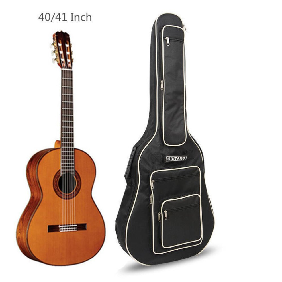 40 / 41 Inch Double Straps Guitar Bag 8mm Pad Cotton Thickening Backpack Soft Case More Pocket