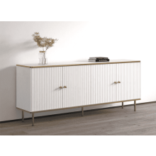 Sideboard Luxurious White And Gold Detailing 4 Door Wide Sideboard