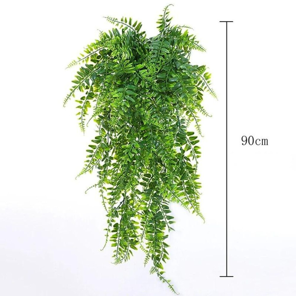 (green) 90cm Artificial Plant Vine Home Garden Decoration Hanging Plastic Leaf Grass Garland Wedding Party Decor Fake Ivy Rattan Outdoor Xyz