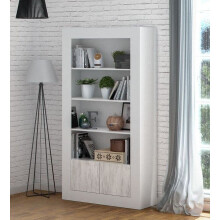 Shelving and Bookcase Montreal White And Wood Effect Tall Bookcase – 3076 NEW!!