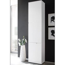 Bookcase 3 White Gloss Doors 6 Compartments Tall Narrow Bookcase