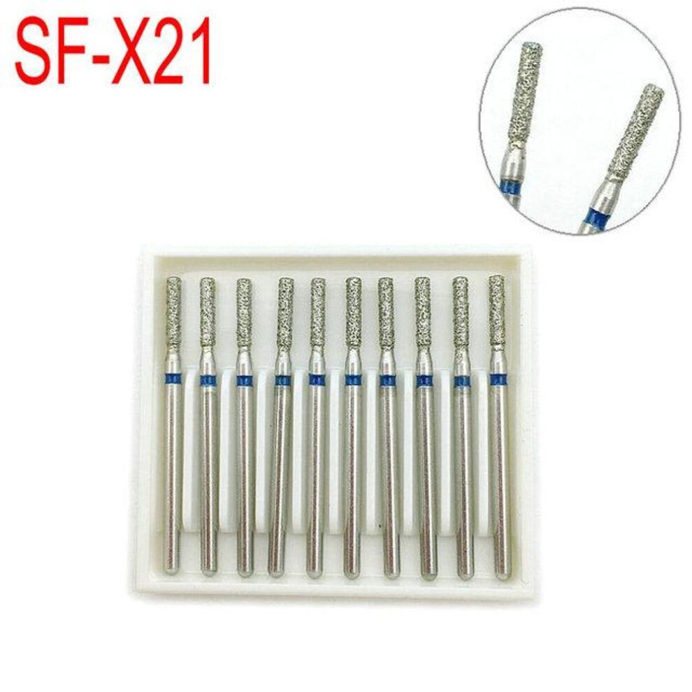 (as the picture, SF-X21) Extra Long Dental Diamond Burs FG Dia-burs 1.6mm Shank for High Speed Handpiece Burs Dentist Tools 10pcs/pack