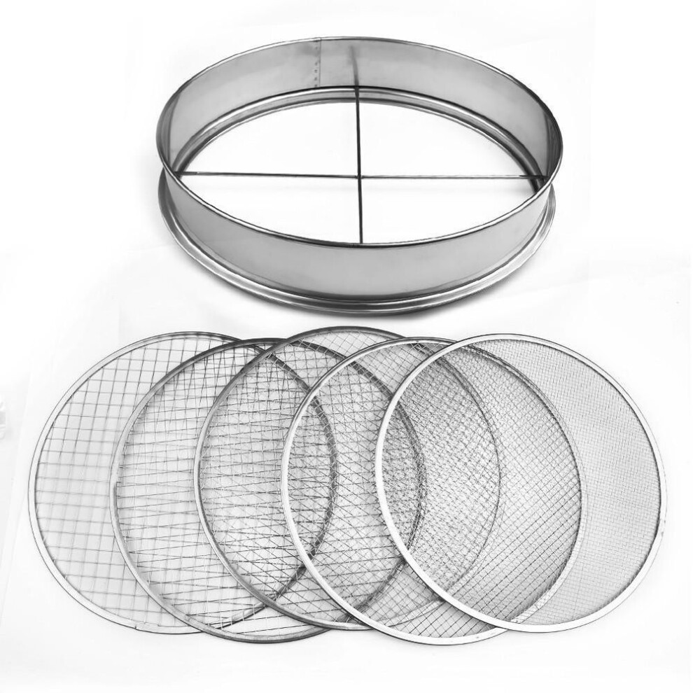 Stainless Steel Garden Potting Bonsai Compost Soil Sieve with 5 Filters