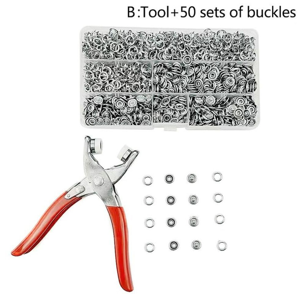Sets Snap Fasteners Kit Tool Metal Snap Buttons Rings With Fastener Pliers Press