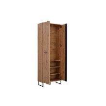 Wardrobe Oak Effect Tall Slim 2 Door Narrow Wardrobe