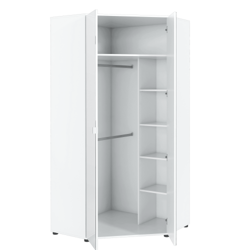Corner Wardrobe Beautiful Full Mirrored & White 2 Door Corner Wardrobe 1