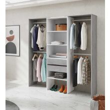 Wardrobes Guadalupe Large Concrete Grey and White Open Door Wardrobe