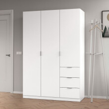 Wardrobes Cairo Artic White Compact 3 Door 3 Drawer Space-Saving 135cm Wardrobe LCX353O - 3204 NEW!!!