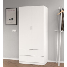 Wardrobes Cairo Artic White Compact 2 Door 2 Drawer Space-Saving Wardrobe LCX222O - 3201 NEW!!!