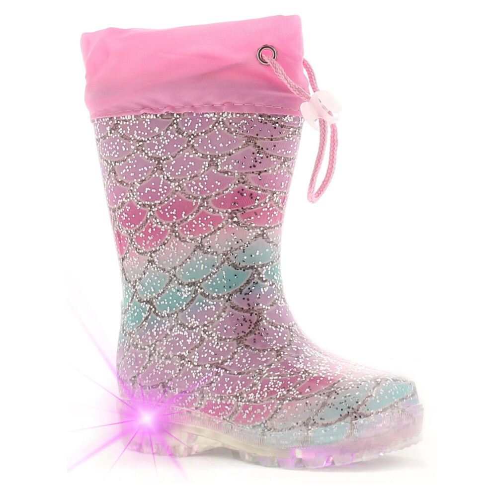 (Multicoloured, 9 (Children's)) Princess Stardust Girls Wellies Infants Shells Adjustable Assorted UK Size