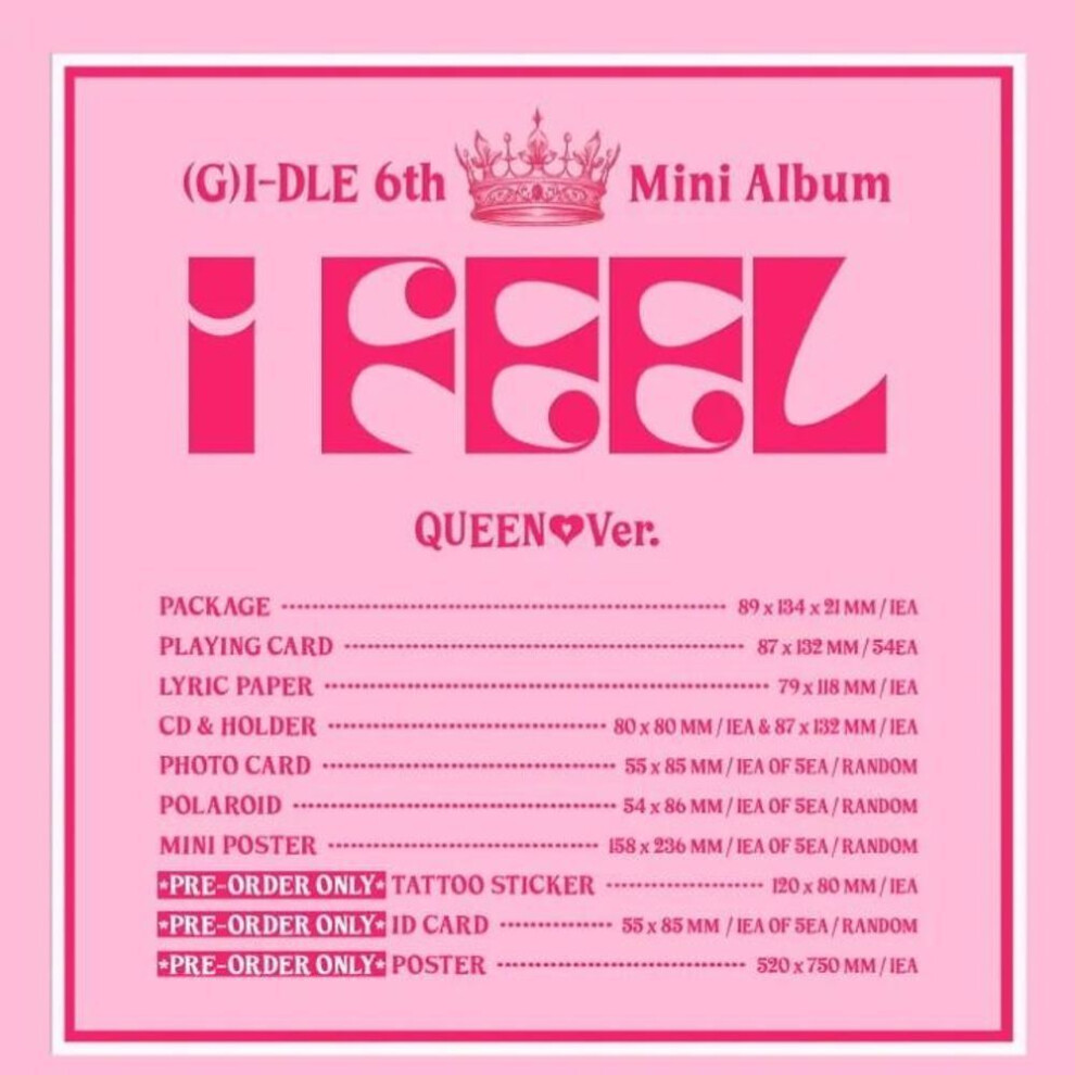 Album (G)I-DLE I FEEL 6th Mini QUEEN Version