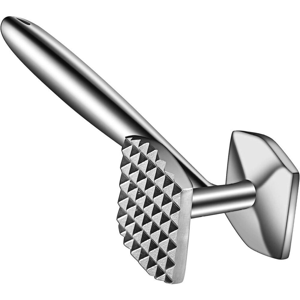 (silver) Meat Tenderizer 304 Stainless Steel Meat Hammer/mallet Tool/pounder For Tenderizing And Pounding Steak, Beef And Poultry. Solid Metal Construction