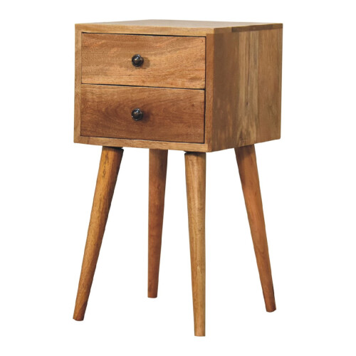 Comodino Mini a 2 cassetti in rovere 1