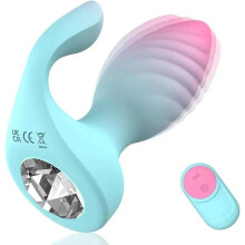 (gradient colour) Diamond Anal Plug,2 In 1 Anal Plug Vibrator Clitoral Stimulator Adult Clitoral Stimulator Dual Motor Anal Toy Remote Control Vibrating Anal Plug