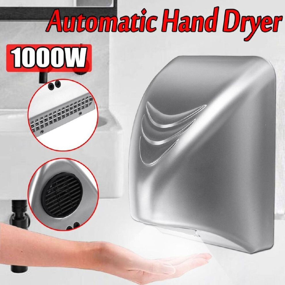 1000w Powerful Hand Dryer Hotel Commercial Hand Dryer Electric Automatic Induction Hands Drying Device Bathroom Winding Machine