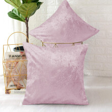 (Pack of 2, Plain Velvet Filled Cushion Pink) Luxury Velvet Filled Cushions Pack of 1, 2 & 4 Quilted Cushion Pads