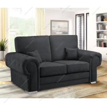 (Black Velvet, 2 Seater Sofa) SNOOZE Online Verona 3 and 2 Seater Sofa Sets, 3 Seater Sofa For Living Room, Upholstered Plush Fabric 3 Seater Velvet Sofas