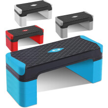 (Blue, 5 Level) Aerobic Stepper Fitness Excercise Step for Home