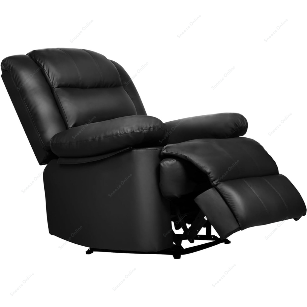 (Arm Chair) SNOOZE Online Black Leather Recliner 3 and 2 Seater Sofa Sets Arm Chair 3+2 Sofa For Living Room