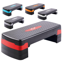 (3 Level Fitness Stepper for Aerobics, Cardio, Weights, Yoga, DVD Workout Adjustable Blocks 2-5 (10, 15, 20, 25 & 30 CM)) Aerobic Stepper Fitness Excercise Step for Home