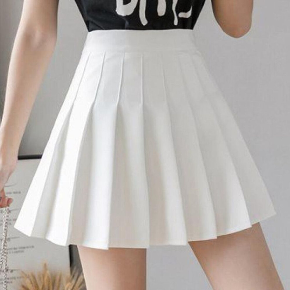 (white, S) Female Spring Summer Korean Skirt Shorts Women High Waist Sexy Mini Skirt School Short Pleated Kawaii Japanese Skirt