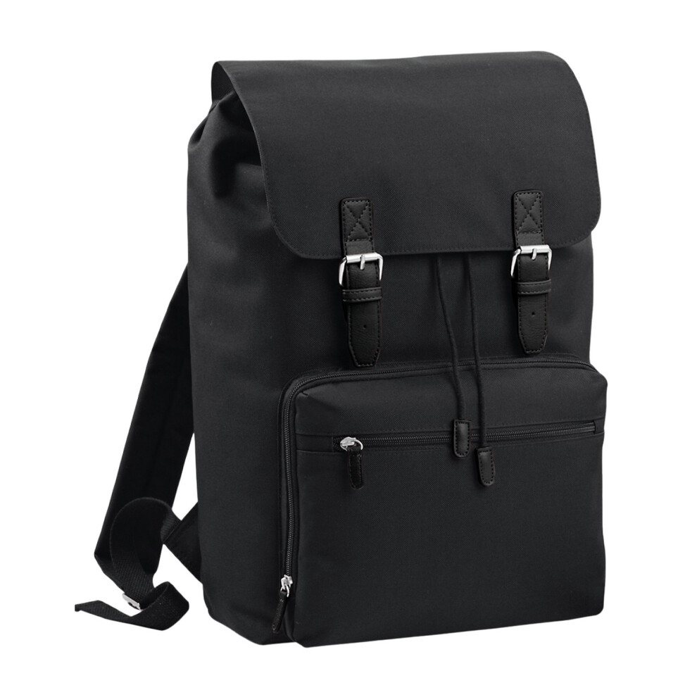 (One Size, Black/Black) BagBase Vintage Laptop Backpack