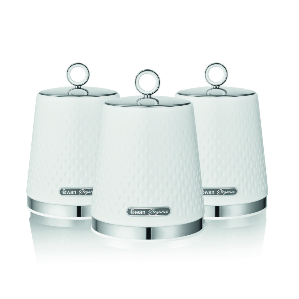 Swan Elegance Canisters Kitchen Set SWKA18533WHT (White)