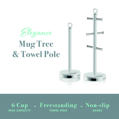 Swan Swan Elegance White Bread Bin Canisters Mug Tree Pole Kitchen Set 1