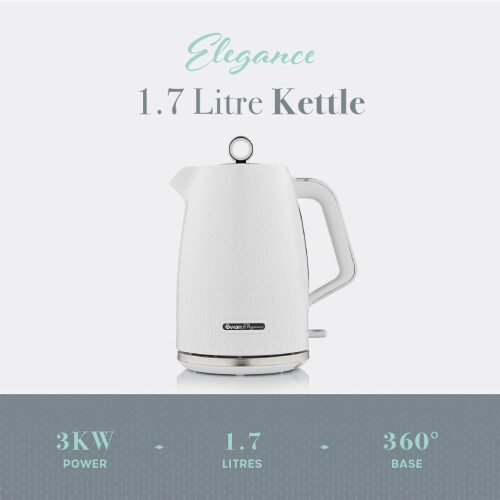 Swan Swan Elegance Kettle, 4 Slice Toaster & Canisters Kitchen Set (White) 1