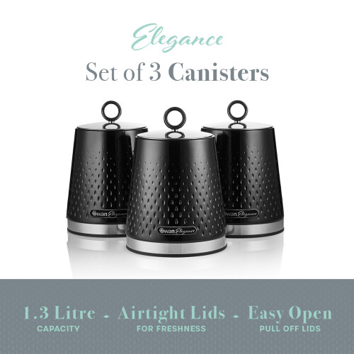 Swan Swan Elegance Canisters Kitchen Set SWKA18533BLK (Black) 1