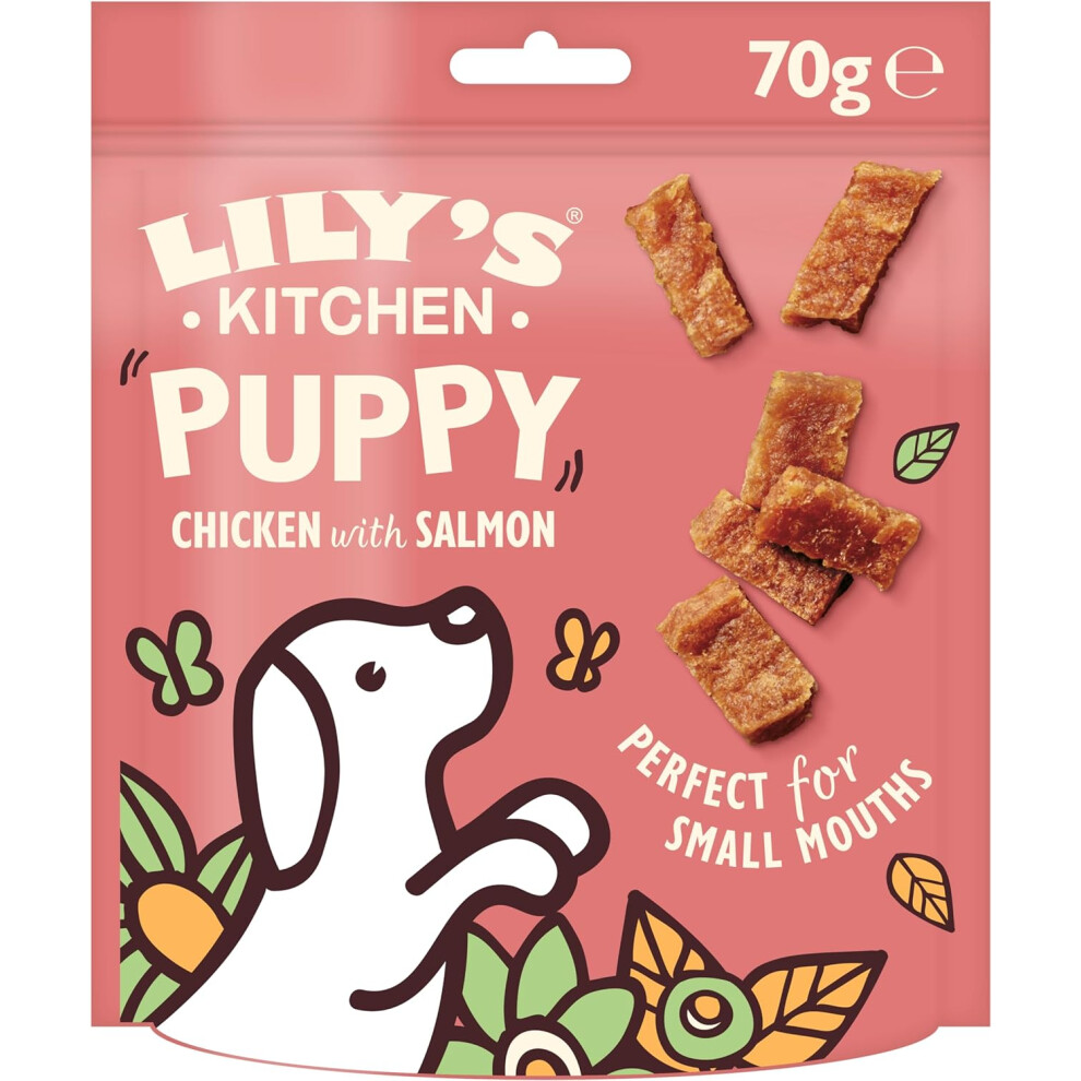 8x70g Lily's Kitchen Natural Puppy Dog Treats Chicken Nibbles & Salmon