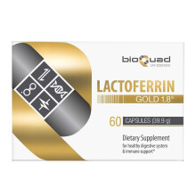 BioQuad Lactoferrin Gold 1.8 Dietary Supplement Capsules, Supports Digestive Health, Immune Function & Gut Wellness - 60 Capsules
