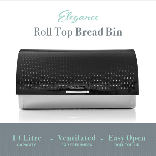 Swan Swan Elegance Bread Bin & Canisters Kitchen Set (Black) 1