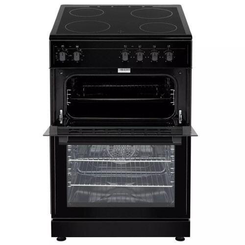 electriQ 60cm Double Oven Electric Cooker - Black 1