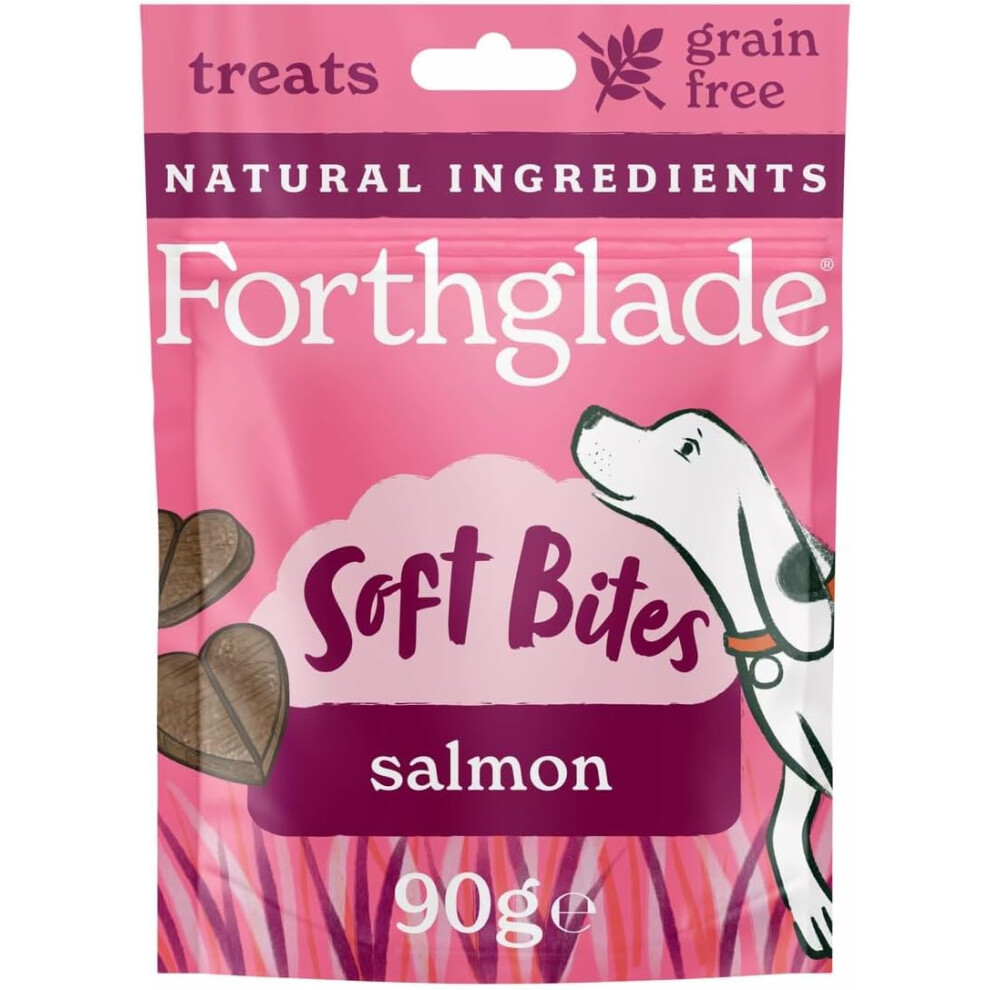 Forthglade Natural Dog Treats - Grain Free Soft Bites Salmon (8 x 90g)