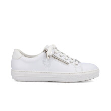 Basket in pelle - RIEKER - L59L183 - Bianco - Zip e lacci - Comfort eccezionale
