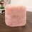 Pink Short Pile Sheepskin Pouf 1