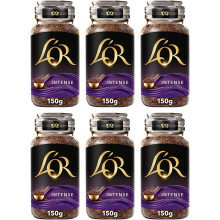 L'OR Intense Instant Coffee 150g (Pack of 6 Jars, Total 900g)