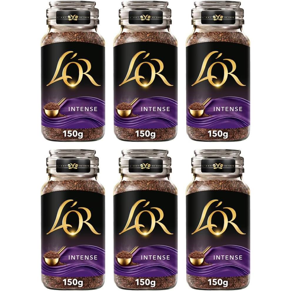 L'OR Intense Instant Coffee 150g (Pack Of 6 Jars, Total 900g)