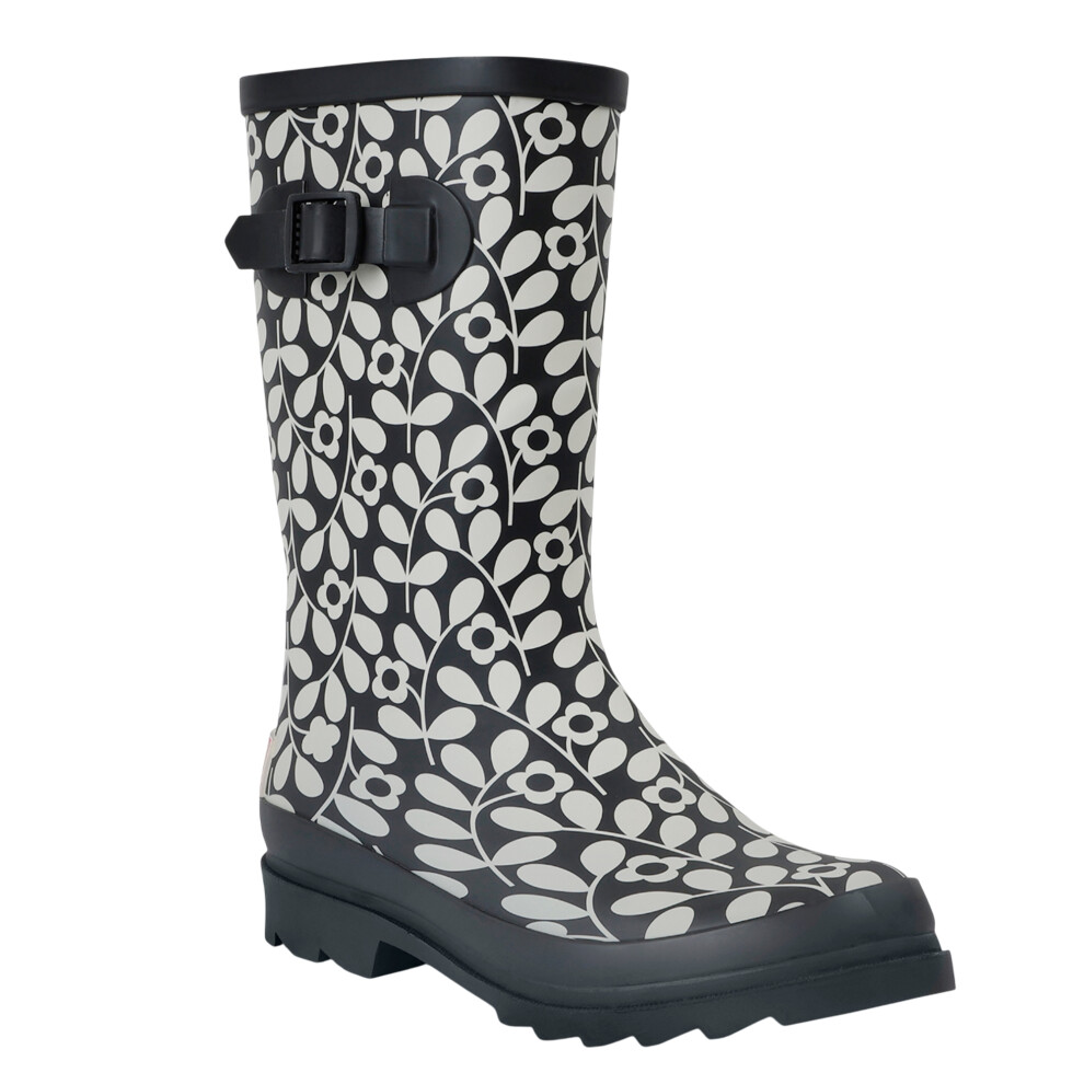 (5 UK, Black) Regatta Womens/Ladies Orla Kiely Jasmine Flower Quarter Wellington Boots