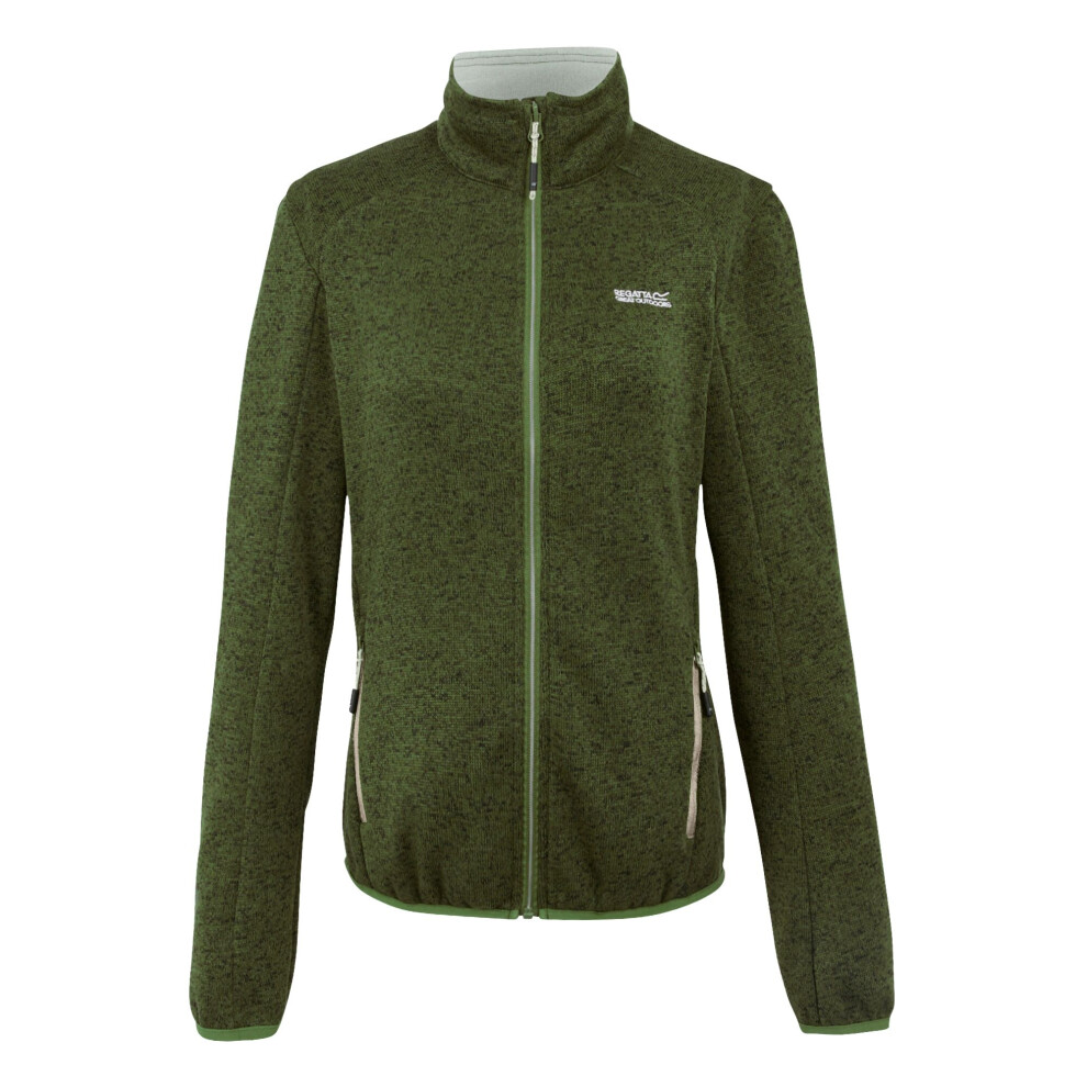 (10 UK, Nephrite Green/Light Vanilla) Regatta Womens/Ladies Newhill II Full Zip Fleece Jacket